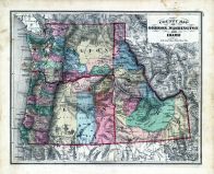 State Maps - Oregon, Washington, Idaho, Fayette County 1875
